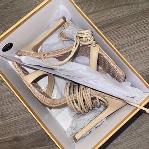 Nude Lace Up heels